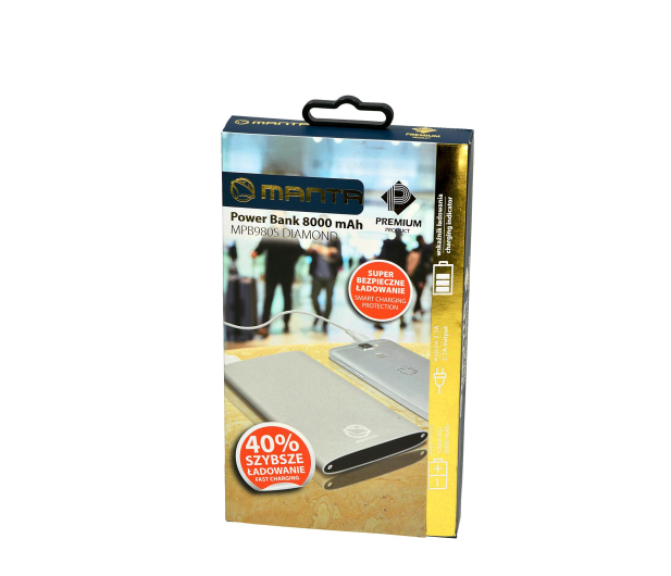 MANTA Premium MPB980S 8000 mAh Aluminium Srebrny - 1451072 - zdjęcie 2